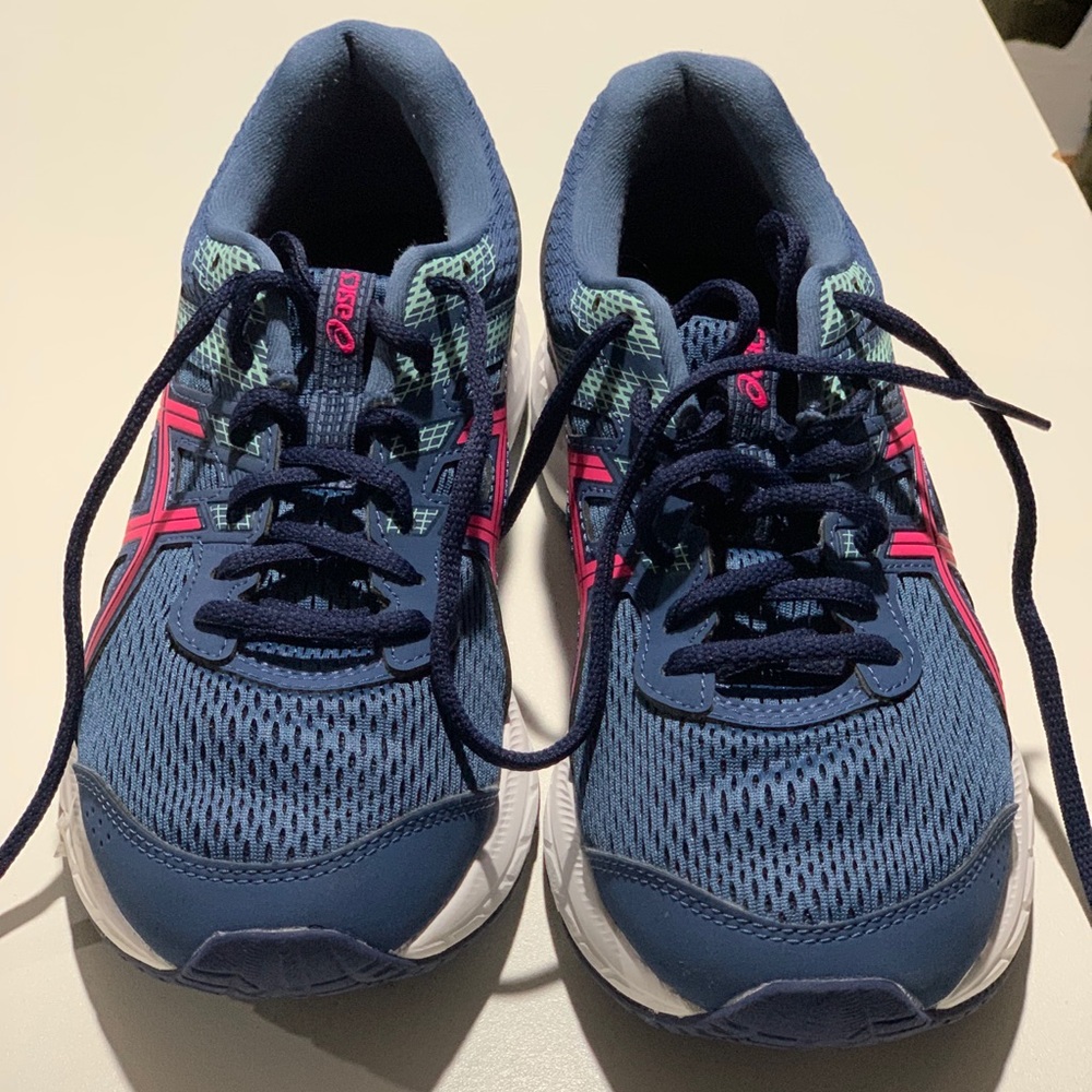 ASICS Grand Shark Women Blue and Pink, Sz 7.5 Wide